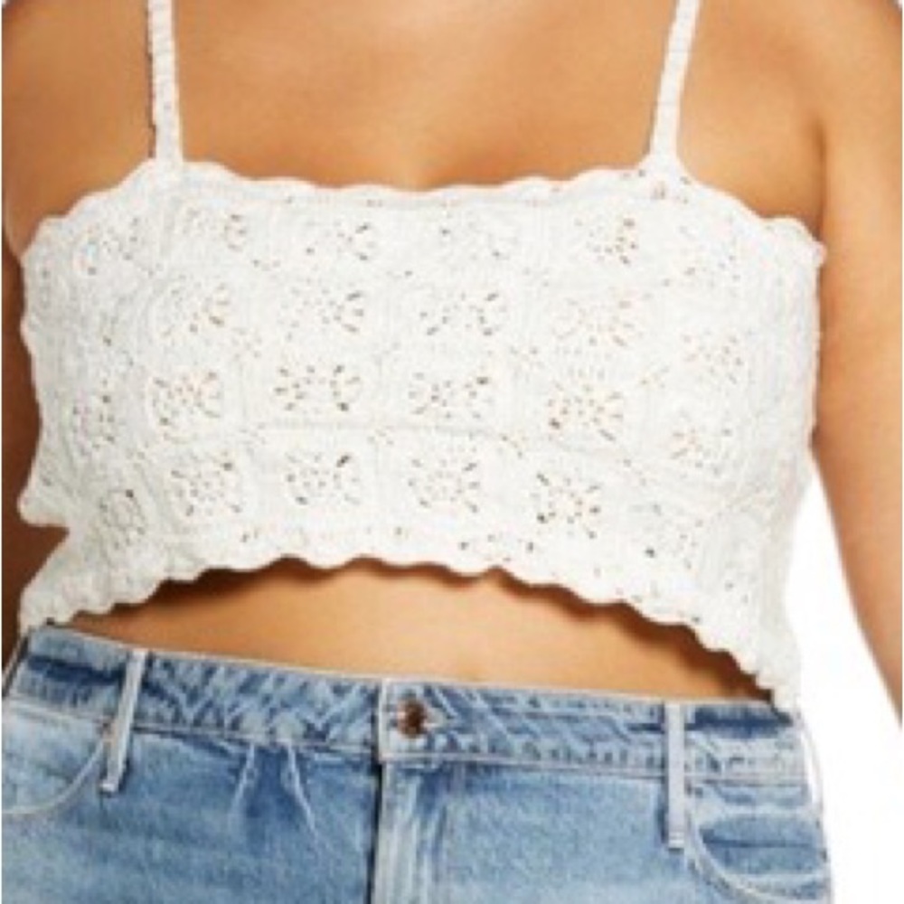 Nordstrom BP. Crochet Crop Top Granny Square M